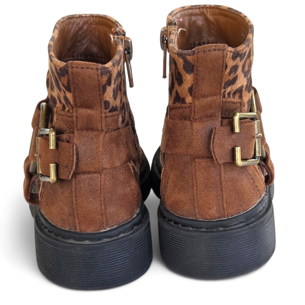 Volatile 'Lottie' Brown Leopard Print Toddler Girls Ankle Boots Size 10 EUC - Picture 5 of 16